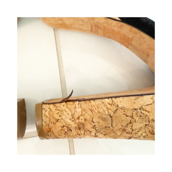 GUCCI DANIELLE BLACK SUEDE PLATFORM HEELS SANDALS 37.5 US 8.5 - Picture 5 of 12